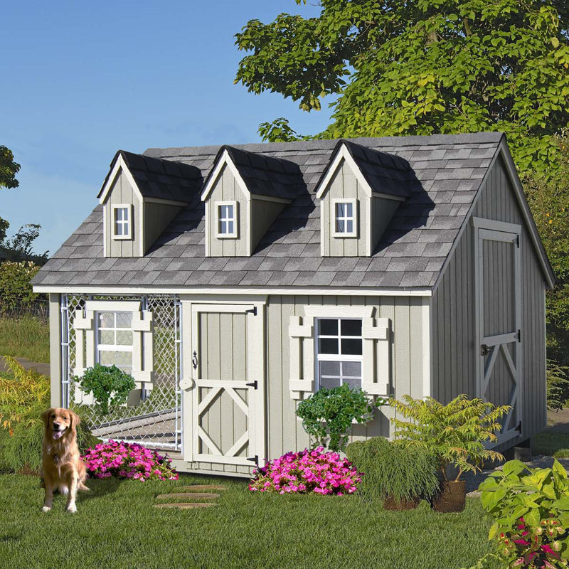 8' W x 10' D Cape Cod Cozy Cottage Kennel Dog House