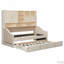 Lit de jour rembourré avec tablettes et armoires de rangement, lit gigogne escamotable-404564449