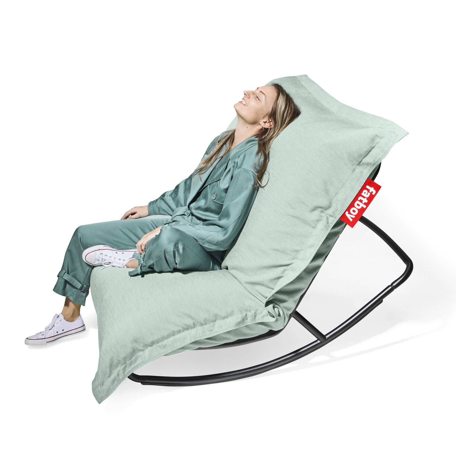 Original Outdoor Bean Bag Chair + Rock 'n Roll Rocker Bundle, Seafoam