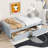 Twin Bed, 2 Drawers, Grey Solid Rubber Wood, Quiet Drawer Operation, Space - Saving Bed Design Wood Grey, Contemporary Style, Smooth Gliding Drawers-1117052700