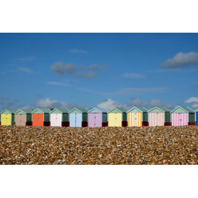 Colourful Beach Huts - Wrapped Canvas Print