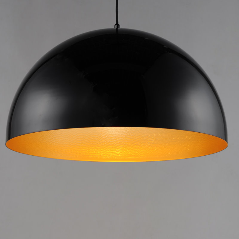 Luminaire suspendu en dôme à 1 lumière Demetrices, H 13 po x l 24 po x P 24 po