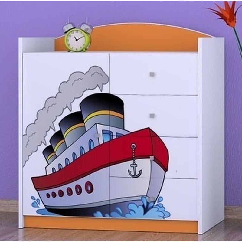 Nishimura Kids 4 - Drawer Combo Dresser, Orange
