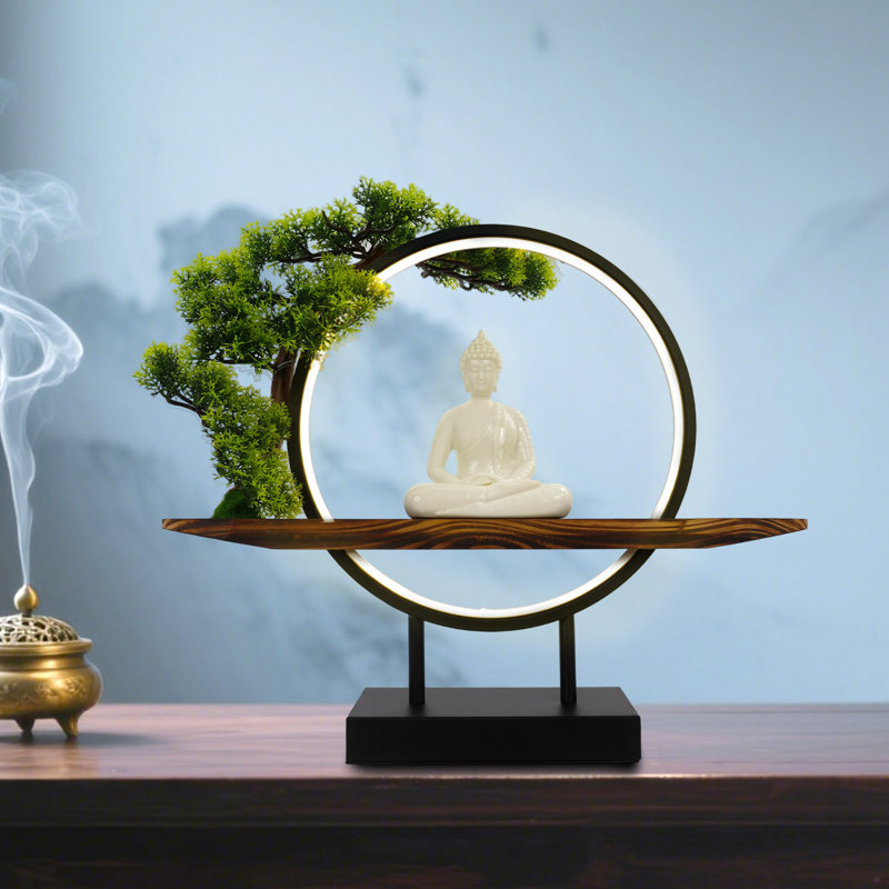 Ornement statue de Bouddha de bureau, Blanc