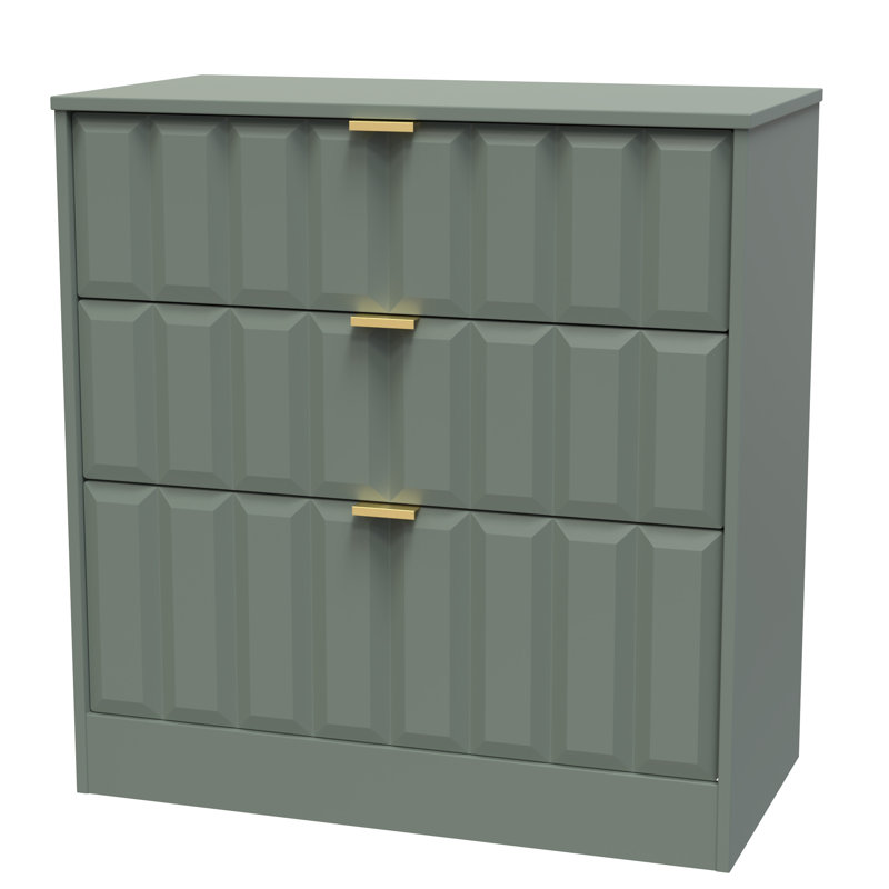 Besian 77cm W 3 - Drawer Chest of Drawers, Reed Green