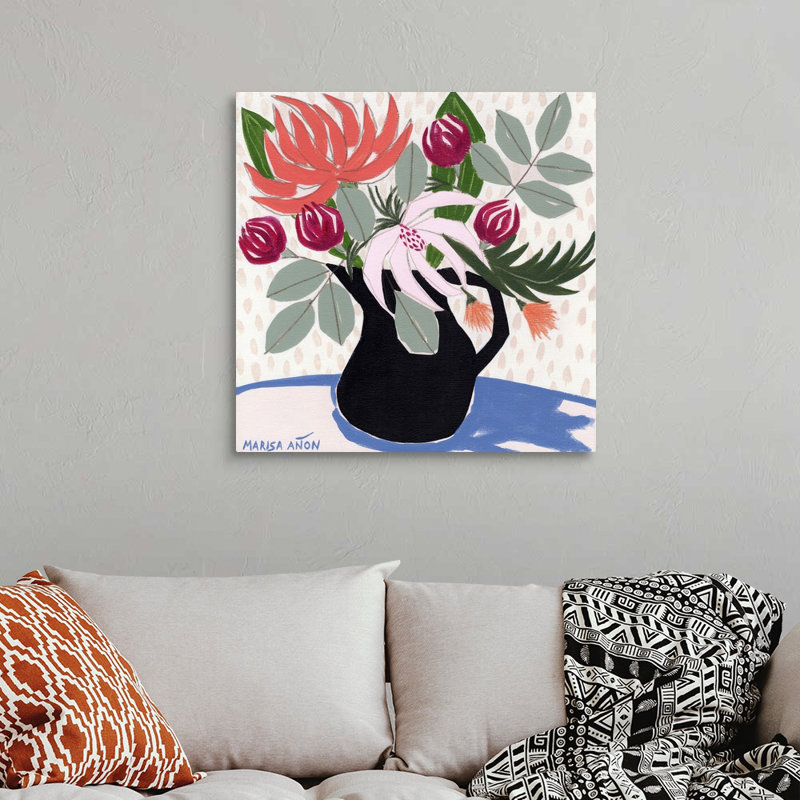 "April florals XII" par Marisa Anon, reproduction d’art sur toile, Toile tendue, H 30 po x l 30 po x P 1,25 po