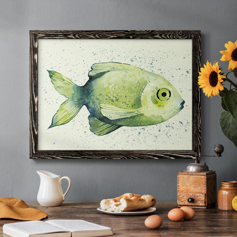 " Speckled Freshwater Fish II ", Black Framed, 14" H x 20" W x 1.5" D