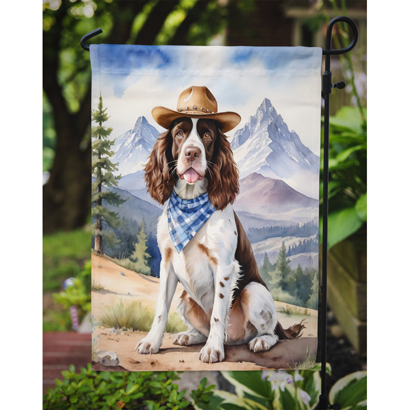 Drapeau Cowboy Welcome Garden, Épagneul Springer anglais