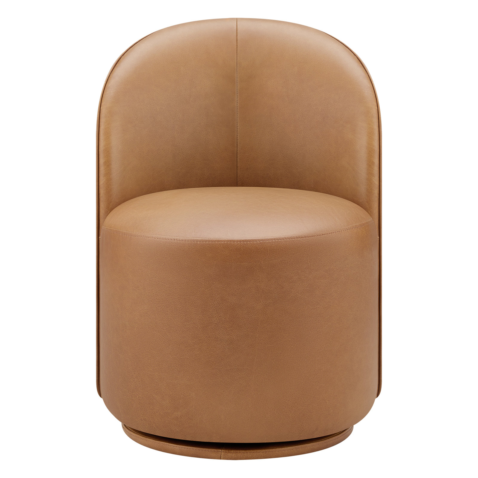 Sharlene Swivel Dining Chair, York Butternut Genuine Leather