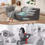 Canapé 3 places, canapé-lit convertible 3-en-1, canapé moderne à assise profonde de 79,5 po avec 2 coussins, canapé en chenille étincelant, méridienne-1740528055