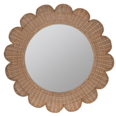 Sonia Scalloped Rattan Mirror