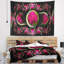 Tapisserie abstraite à motif fractal exotique rose-28497021