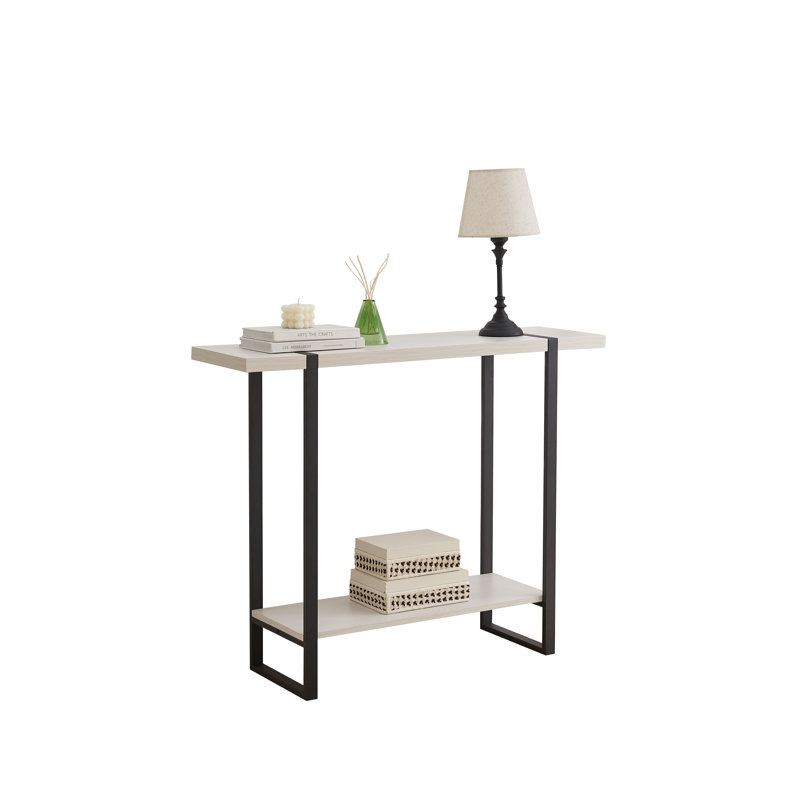 Console avec tablettes Harley, Cadre noir / panneau blanc