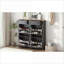 Armoires à chaussures | Armoire de rangement moderne à 4 tiroirs, base gris ardoise, plateau en grain de bois, panneaux réglables pour le vestibule | Panneau de particules | Couloir-982811491