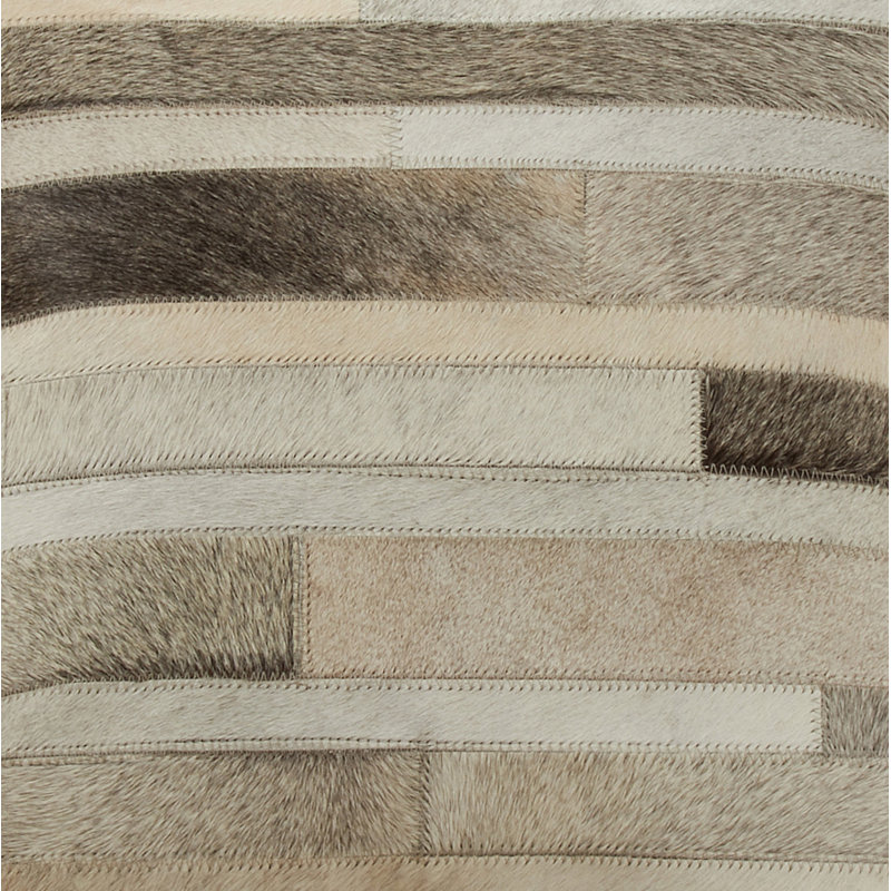 Posh Collection Striped Leather/Suede Throw Pillow, Pillow Cover Only - No Insert, Gray