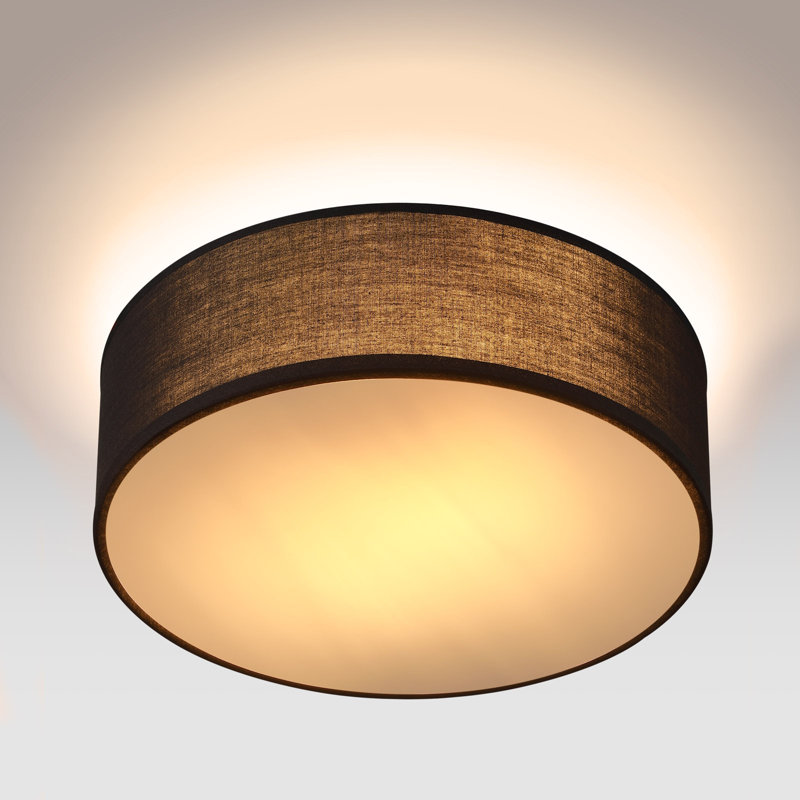 1-Light Flush Mount, 12.5cm H x 30cm W x 30cm D, Black