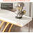 59" Console Table, Modern Faux Marble Entryway Table With Grid Metal Base, Narrow Accent Sofa Table