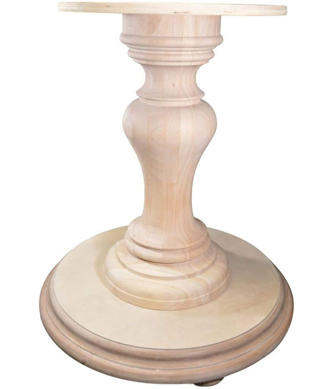 Ignasas Pedestal Table Base, 32" Tall, Light Brown