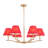 Morvan 6-Light Red Pleated Fabric Chandelier