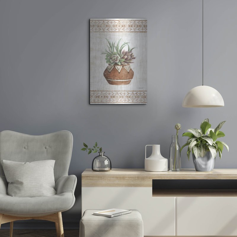 «Southwest Terracotta Succulents II» par Cindy Jacobs, H 24 po x l 16 po