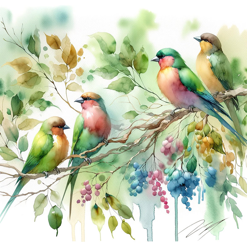 «Foliage Chorus» sur toile, H 20 po x l 20 po x P 1,5 po
