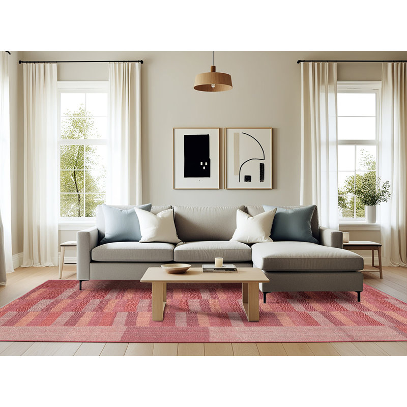 Tapis brun/gris/zone grise contemporaine, Rectangle 6 pi x 9 pi