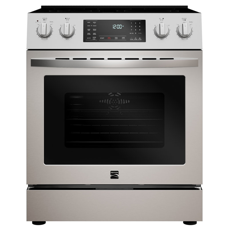 Cuisinière électrique Kenmore 4,8 pi³ à commandes frontales avec fonction friteuse à air chaud