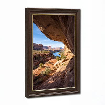 «Red Rock Canyon River From Cave Overhang», art mural sur toile