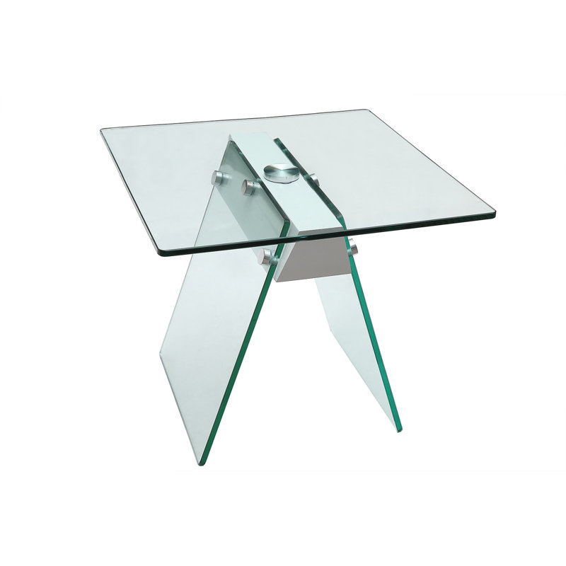 Table de bout Clandown, Transparent/blanc