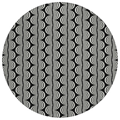 Tapis rond noir 8 po Ogee