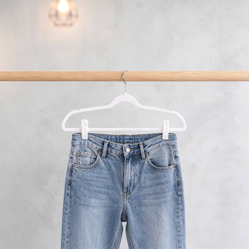 Pinces à velours pour pantalons et jupes, pinces à doigts solides avec poignée antidérapante, parfaites pour les cintres minces en velours, paquet de 20 - blanc
