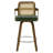 Upholstered Cane Back Counter & Bar Stool With Armrest-2118081897-2118081903