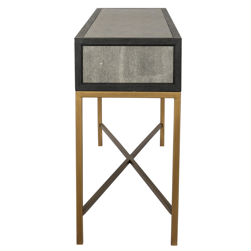 Meera 59" Console Table, Gray, Gold