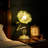 Vintage Flower Table Lamp Cute Lily Bedside Table Lamps, 3 Colors Modes Flower Desk Lamp Bedroom Green Floral Led Reading Light