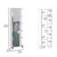 Armoire en lin à porte simple H 62 po, cinq tablettes extérieures, quatre tablettes intérieures, blanc