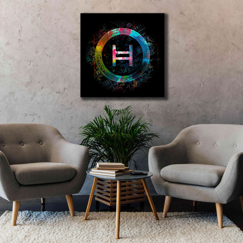 'HBAR Hedera Crypto' by Epic Graffiti Portfolio, 37" H x 37" W x 1.5" D