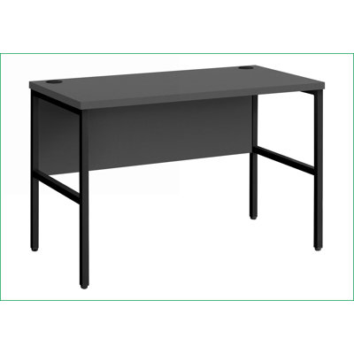 Bureaux, bureau d'ordinateur moderne de 48 po - Plateau en stratifié gris, pieds en métal noir | Gris | Panneau de particules