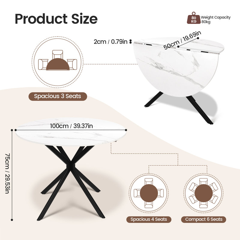 4 - Person Dining Set, White, Black