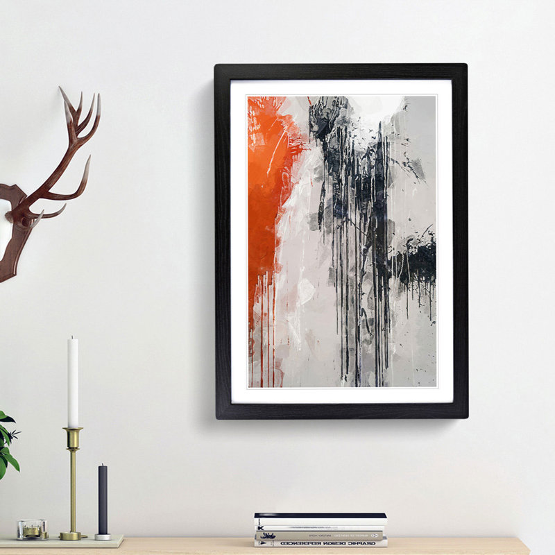 Paint Splashes in Abstract - Framed Print, Black Framed, 87cm H x 62cm W x 2cm D
