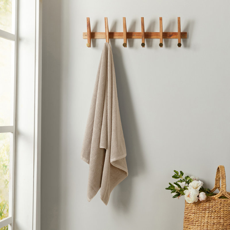 Taupe Cotton Textured Hand Towels Set of 6