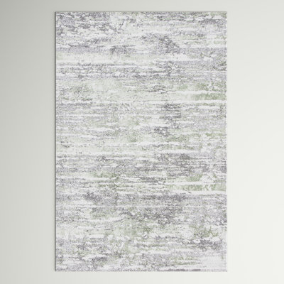 Tapis abstrait gris / vert Minot