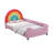Rainbow Upholstered Twin Daybed Low to The Ground Design Cute Style Princess Bed