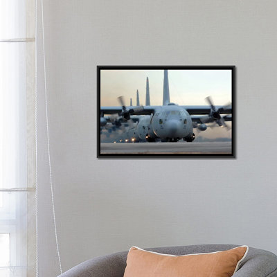 " C-130 Hercules Aircraft Taxi out for a Mission During a Six-Ship Sortie " Print