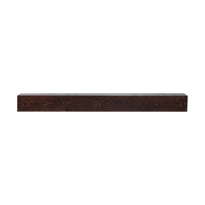 Ebern Designs 72" Floating Fireplace Mantel, Marron foncé