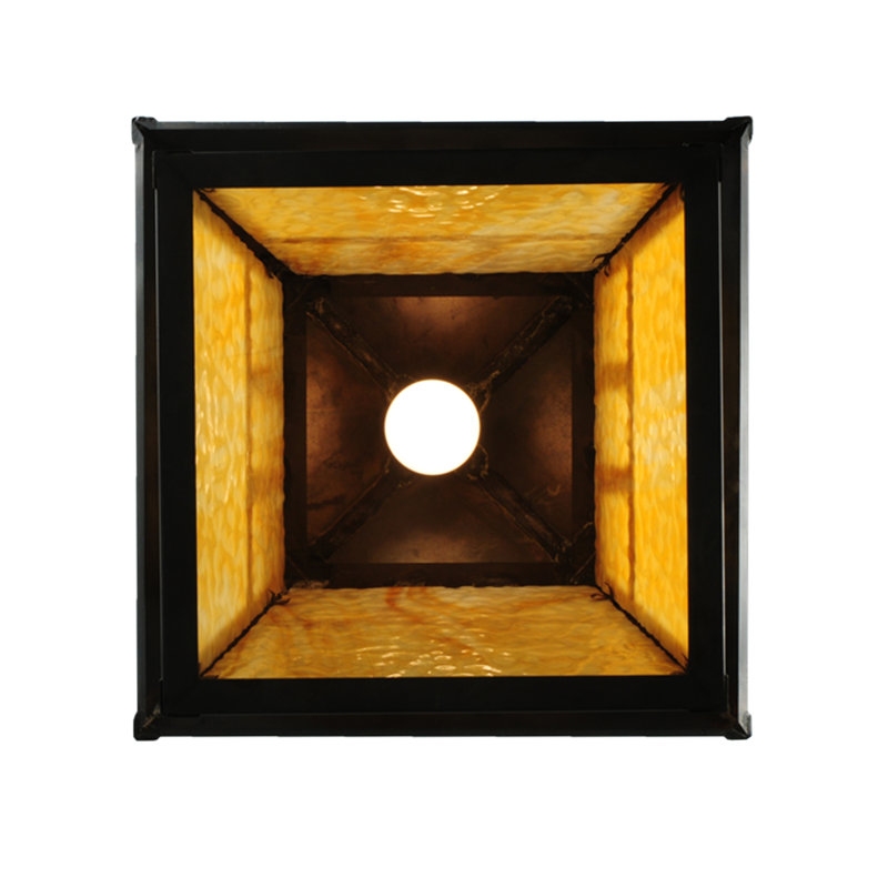 Luminaire suspendu 16 po carré, Brun artisanal
