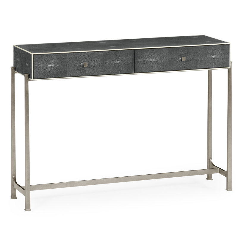 Luxe 48'' W Console Table, Gold, Anthracite Shagreen