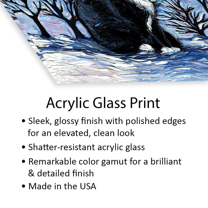 «Winter Night - Tuxedo Cat On Plastique / Acrylique» par Aja Treves, peinture