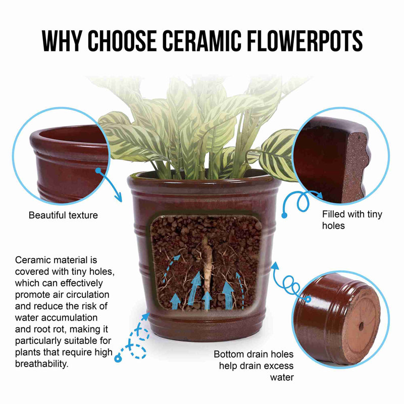 Pot de fleurs en céramique de haute qualité, Pâte de haricots rouge