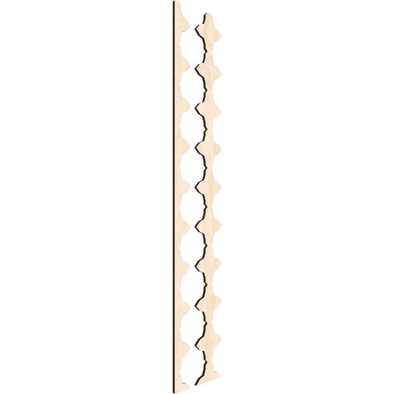 Pandora Adjustable Wood Decorative Slat Wall Panel Kit, 47" H x 4.62" W x 0.37" D, Birch