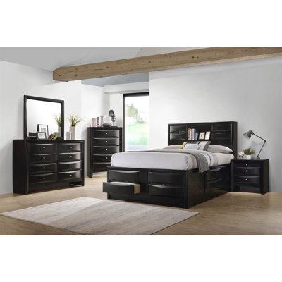 Ensemble de chambre à coucher de rangement moderne et minimaliste 5 pièces avec un rangement abondant et un design élégant, parfait pour les espaces de vie contemporains.